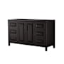 Wyndham Collection Daria 59" Single Free Standing Vanity Cabinet Only - Less Vanity Top Dark Espresso / Matte Black Hardware