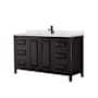 Wyndham Collection Daria 60" Free Standing Single Basin Vanity Set with Cabinet and Quartz Vanity Top Dark Espresso / Giotto Quartz Top / Matte Black Hardware