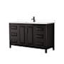 Wyndham Collection Daria 60" Free Standing Single Basin Vanity Set with Cabinet and Cultured Marble Vanity Top Dark Espresso / White Cultured Marble Top / Matte Black Hardware
