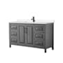 Wyndham Collection Daria 60" Free Standing Single Basin Vanity Set with Cabinet and Cultured Marble Vanity Top Dark Gray / Carrara Cultured Marble Top / Matte Black Hardware