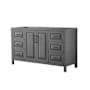 Wyndham Collection Daria 59" Single Free Standing Vanity Cabinet Only - Less Vanity Top Dark Gray / Matte Black Hardware