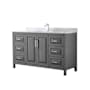Wyndham Collection Daria 60" Free Standing Single Vanity Set with MDF Cabinet, Marble Vanity Top, and Undermount Sink Dark Gray / White Carrara Marble Top / Polished Chrome Hardware