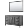 Wyndham Collection Daria 59" Single Free Standing Vanity Cabinet - Less Vanity Top Dark Gray / Polished Chrome Hardware