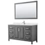 Wyndham Collection Daria 60" Free Standing Single Basin Vanity Set with Cabinet, Quartz Vanity Top, and Framed Mirror Dark Gray / Giotto Quartz Top / Polished Chrome Hardware