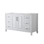Wyndham Collection Daria 59" Single Free Standing Vanity Cabinet Only - Less Vanity Top White / Matte Black Hardware