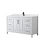 Wyndham Collection Daria 60" Free Standing Single Basin Vanity Set with Cabinet and Quartz Vanity Top White / Giotto Quartz Top / Matte Black Hardware