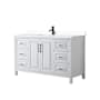 Wyndham Collection Daria 60" Free Standing Single Basin Vanity Set with Cabinet and Cultured Marble Vanity Top White / White Cultured Marble Top / Matte Black Hardware