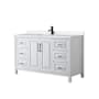 Wyndham Collection Daria 60" Free Standing Single Basin Vanity Set with Cabinet and Quartz Vanity Top White / White Quartz Top / Matte Black Hardware