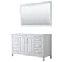 Wyndham Collection Daria 59" Single Free Standing Vanity Cabinet - Less Vanity Top White / Brushed Gold Hardware