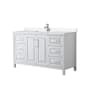 Wyndham Collection Daria 60" Free Standing Single Basin Vanity Set with Cabinet and Cultured Marble Vanity Top White / Carrara Cultured Marble Top / Polished Chrome Hardware
