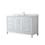 Wyndham Collection Daria 60" Free Standing Single Vanity Set with MDF Cabinet, Marble Vanity Top, and Undermount Sink White / White Carrara Marble Top / Polished Chrome Hardware