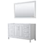 Wyndham Collection Daria 59" Single Free Standing Vanity Cabinet - Less Vanity Top White / Polished Chrome Hardware