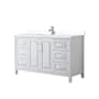 Wyndham Collection Daria 60" Free Standing Single Basin Vanity Set with Cabinet and Cultured Marble Vanity Top White / White Cultured Marble Top / Polished Chrome Hardware