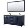 Dark Blue / Carrara Cultured Marble Top / Matte Black Hardware