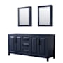 Wyndham Collection Daria 71" Double Free Standing Vanity Cabinet - Less Vanity Top Dark Blue / Matte Black Hardware