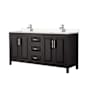 Wyndham Collection Daria 72" Free Standing Double Basin Vanity Set with Cabinet and Cultured Marble Vanity Top Dark Espresso / Carrara Cultured Marble Top / Polished Chrome Hardware