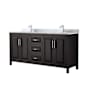 Wyndham Collection Daria 72" Free Standing Double Vanity Set with MDF Cabinet, Marble Vanity Top, and 2 Undermount Sinks Dark Espresso / White Carrara Marble Top / Polished Chrome Hardware