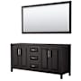 Wyndham Collection Daria 71" Double Free Standing Vanity Cabinet - Less Vanity Top Dark Espresso / Polished Chrome Hardware