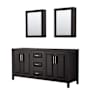 Wyndham Collection Daria 71" Double Free Standing Vanity Cabinet - Less Vanity Top Dark Espresso / Polished Chrome Hardware