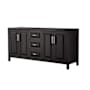 Wyndham Collection Daria 71" Double Free Standing Vanity Cabinet Only - Less Vanity Top Dark Espresso / Polished Chrome Hardware