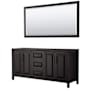 Wyndham Collection Daria 71" Double Free Standing Vanity Cabinet - Less Vanity Top Dark Espresso / Matte Black Hardware