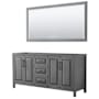 Wyndham Collection Daria 71" Double Free Standing Vanity Cabinet - Less Vanity Top Dark Gray / Matte Black Hardware
