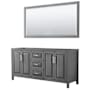 Wyndham Collection Daria 71" Double Free Standing Vanity Cabinet - Less Vanity Top Dark Gray / Polished Chrome Hardware