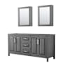 Wyndham Collection Daria 71" Double Free Standing Vanity Cabinet - Less Vanity Top Dark Gray / Polished Chrome Hardware