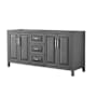 Wyndham Collection Daria 71" Double Free Standing Vanity Cabinet Only - Less Vanity Top Dark Gray / Polished Chrome Hardware
