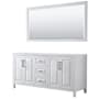 Wyndham Collection Daria 71" Double Free Standing Vanity Cabinet - Less Vanity Top White / Matte Black Hardware