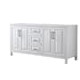 Wyndham Collection Daria 71" Double Free Standing Vanity Cabinet Only - Less Vanity Top White / Matte Black Hardware