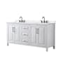 Wyndham Collection Daria 72" Free Standing Double Basin Vanity Set with Cabinet and Quartz Vanity Top White / White Quartz Top / Matte Black Hardware