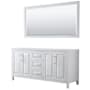 Wyndham Collection Daria 71" Double Free Standing Vanity Cabinet - Less Vanity Top White / Brushed Gold Hardware