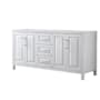 Wyndham Collection Daria 71" Double Free Standing Vanity Cabinet Only - Less Vanity Top White / Brushed Gold Hardware