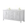 Wyndham Collection Daria 72" Free Standing Double Basin Vanity Set with Cabinet and Quartz Vanity Top White / Giotto Quartz Top / Brushed Gold Hardware
