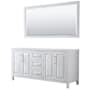 Wyndham Collection Daria 71" Double Free Standing Vanity Cabinet - Less Vanity Top White / Polished Chrome Hardware