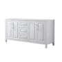 Wyndham Collection Daria 71" Double Free Standing Vanity Cabinet Only - Less Vanity Top White / Polished Chrome Hardware