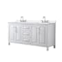Wyndham Collection Daria 72" Free Standing Double Basin Vanity Set with Cabinet and Quartz Vanity Top White / White Quartz Top / Polished Chrome Hardware
