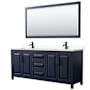 Dark Blue / Carrara Cultured Marble Top / Matte Black Hardware