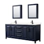 Dark Blue / Carrara Cultured Marble Top / Matte Black Hardware
