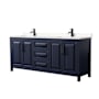 Dark Blue / Carrara Cultured Marble Top / Matte Black Hardware