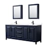 Dark Blue / White Cultured Marble Top / Matte Black Hardware