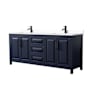 Dark Blue / White Cultured Marble Top / Matte Black Hardware