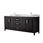 Wyndham Collection Daria 80" Free Standing Double Vanity Set with MDF Cabinet, Marble Vanity Top, and 2 Undermount Sinks Dark Espresso / White Carrara Marble Top / Polished Chrome Hardware