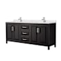 Wyndham Collection Daria 80" Free Standing Double Basin Vanity Set with Cabinet and Quartz Vanity Top Dark Espresso / Giotto Quartz Top / Polished Chrome Hardware