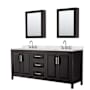 Wyndham Collection Daria 80" Free Standing Double Basin Vanity Set with Cabinet, Quartz Vanity Top, and Medicine Cabinet Dark Espresso / Giotto Quartz Top / Polished Chrome Hardware