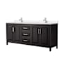 Wyndham Collection Daria 80" Free Standing Double Basin Vanity Set with Cabinet and Quartz Vanity Top Dark Espresso / White Quartz Top / Polished Chrome Hardware