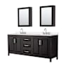 Wyndham Collection Daria 80" Free Standing Double Basin Vanity Set with Cabinet, Quartz Vanity Top, and Medicine Cabinet Dark Espresso / White Quartz Top / Polished Chrome Hardware