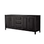 Wyndham Collection Daria 79" Double Free Standing Vanity Cabinet Only - Less Vanity Top Dark Espresso / Matte Black Hardware