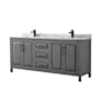 Dark Gray / White Carrara Marble Top / Matte Black Hardware